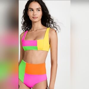 Mara Hoffman colorblock two piece bathing suit